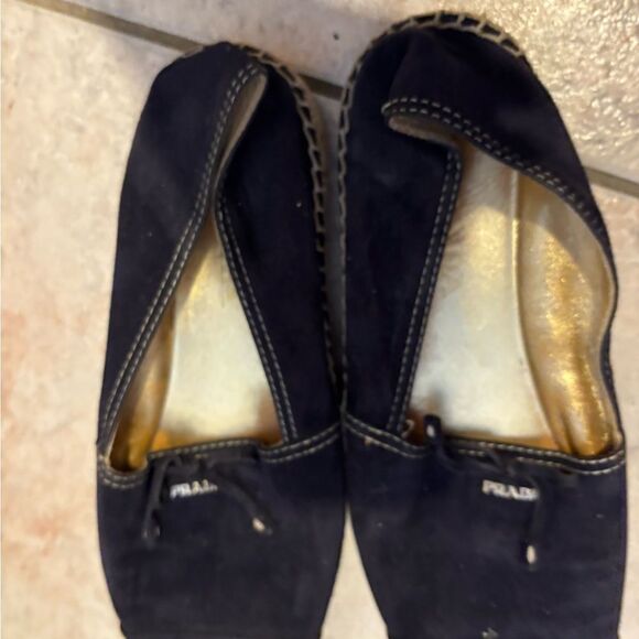 Prada Espadrilles logo flats platform shoes driving shoes loafers slip ons - Picture 1 of 9